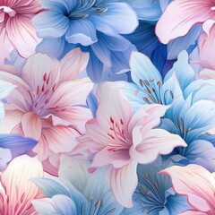A flower with pink and blue petals