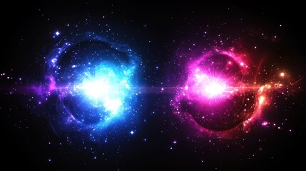 Obraz premium Cosmic Energy Collision Nebula Background