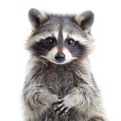 Fototapeta premium Raccoon isolated on a white background cutout
