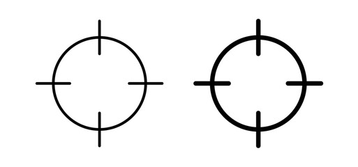 Target icons pack vectors in black flat and strokes