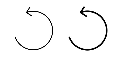 Undo icons pack vectors in black flat and strokes