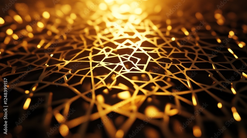 Poster golden geometric lattice abstract design