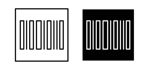 Barcode read icons pack vectors in black flat and strokes