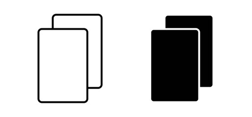 Copy icons pack vectors in black flat and strokes