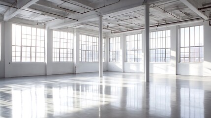 Large empty industrial warehouse space