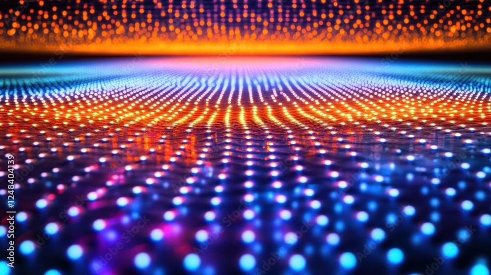 Poster Abstract Colorful Lights Displaying Wavelike Patterns