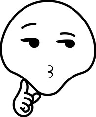 Simple Outline Mewing Face Emoticon Icon
