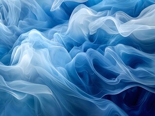 Obraz premium Photo of Abstract Blue Waves on a Smooth Gradient Background