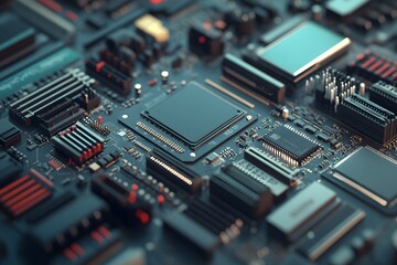 Close-up Circuit Board CPU Technology Background