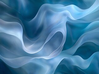 Obraz premium Photo of Abstract Blue Waves on a Smooth Gradient Background