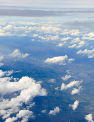 Fluffy clouds in the sky