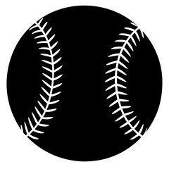 baseball black silhouette vector, Simple silhouette Design vector icon with white background.