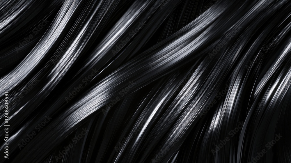 Poster abstract black swirling lines pattern design