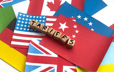 USA and Euro flag, symbol of economic tariffs trade war and tax barrier between United States of...