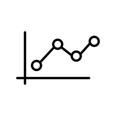 Simple Chart Outline Icon – Minimalist Line Graph Symbol