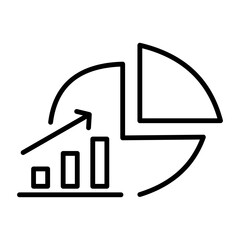 Simple Chart Outline Icon – Minimalist Line Graph Symbol