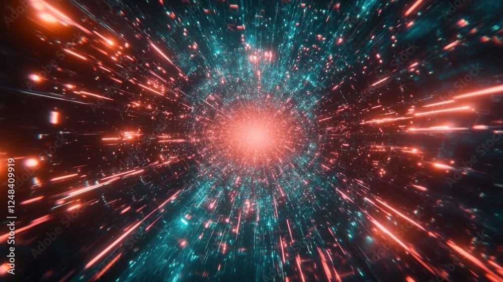 Aufkleber abstract cosmic light speed tunnel through space