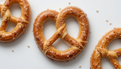 Seamless pattern of pretzels isolated on a white background