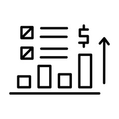 Simple Chart Outline Icon – Minimalist Line Graph Symbol