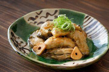 牡蠣のガーリックバターソテー