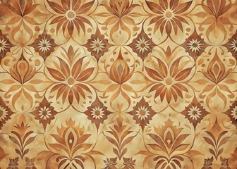 Elegant Ornamental Floral Design Patterns in Warm Earth Tones Vivid Textures Stunning Shapes