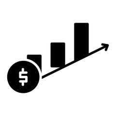 Simple Chart Glyph Icon – Minimalist Data Graph Symbol