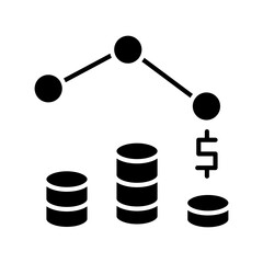 Simple Chart Glyph Icon – Minimalist Data Graph Symbol