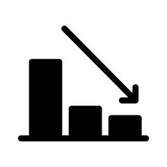 Simple Chart Glyph Icon – Minimalist Data Graph Symbol