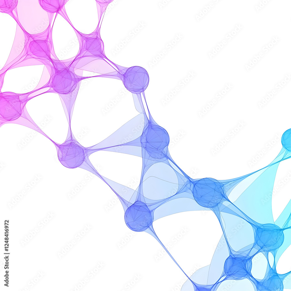Poster abstract colorful network connection with nodes and lines visualization