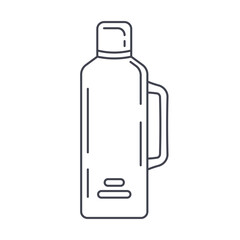 Thermos linear icon isolated on white background. Suitable for use on web apps, mobile apps. Vector