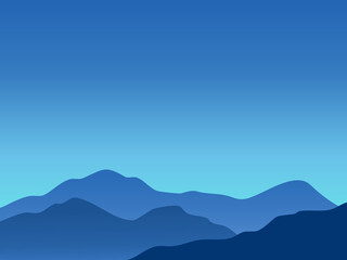 mountain range landscape with morning gradient sky for nature background