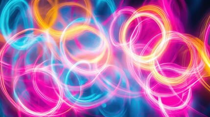 Abstract swirling light painting vibrant colors