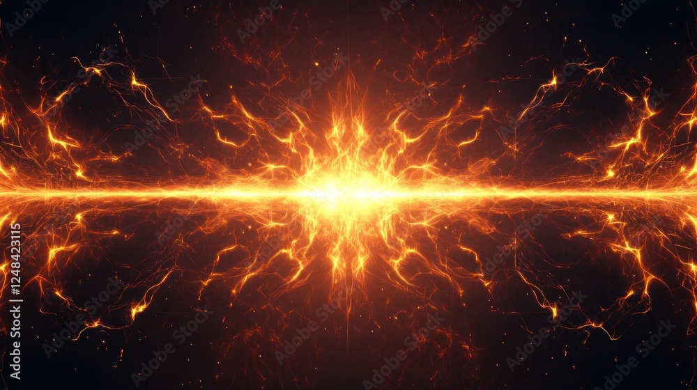 Poster Fiery Energy Stream Abstract Background Image