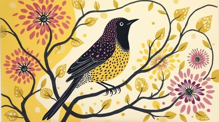 Whimsical Floral Pillows with Dotted Patterns