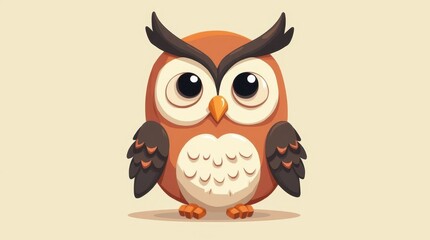 Fototapeta premium Wise Owl in Pastel Digital Art