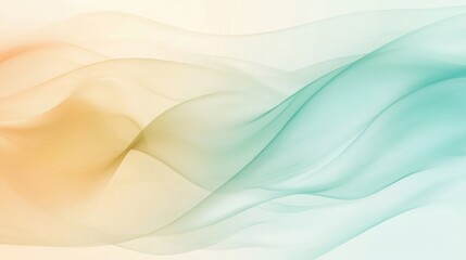 Obraz premium Abstract Pastel Wave Design: Serene Teal and Peach Hues