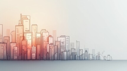 Fototapeta premium Minimalist Geometric Architectural Line Art Structure