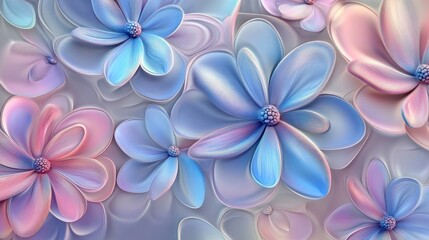 Pastel Floral Design Abstract Flower Artwork