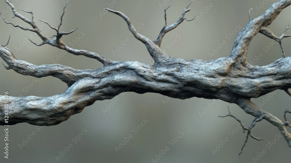 Poster ancient twisted tree branch detail close up