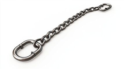 metal chain and lock isolated on white background 3d render illustration