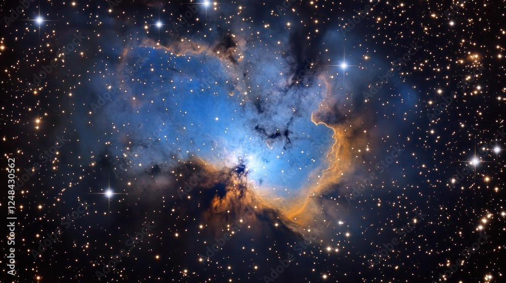 Poster celestial nebula illuminated by distant stars