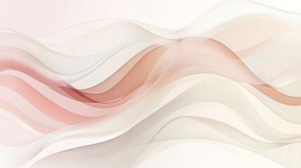Obraz premium Abstract Waves: A Serene Symphony of Peach and White