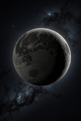 Fototapeta premium Magnificent moon shining in the night sky! Perfect for celestial themes, space exploration, and adding a touch of magic to your projects