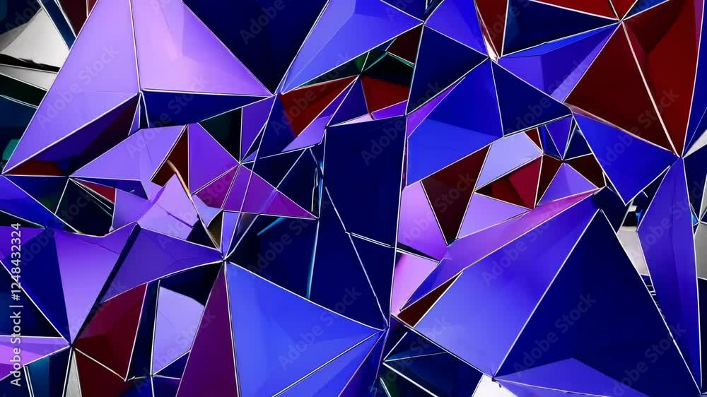 Leinwandbilder a vibrant abstract pattern of interconnected geometric shapes with a glossy, textured surface