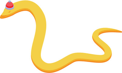Golden snake wearing a santa claus hat, celebrating christmas, representing festive reptile symbolism