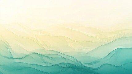 Obraz premium Abstract Landscape: Serene Teal and Beige Waves