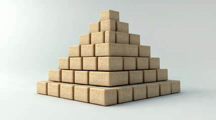 Fototapeta premium Pyramid Structure: Beige Blocks Arranged in a Triangular Formation