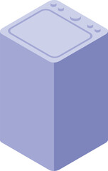 Modern washing machine with digital display, isometric view, ideal for laundry and household chores