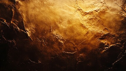 A Top View of Textured Kraft Paper with Rich Golden Tones and Natural Creases for Artistic and Creative Projects