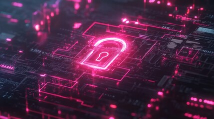 A digital lock symbol overlaid on a computer screen displaying sensitive data, illustrating the concept of protecting digital information.